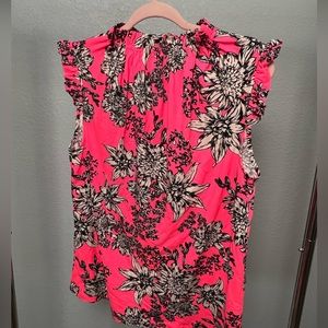 Pink floral blouse